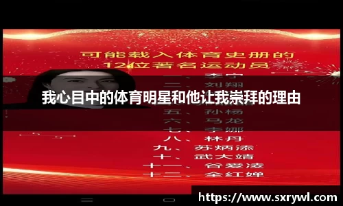 我心目中的体育明星和他让我崇拜的理由